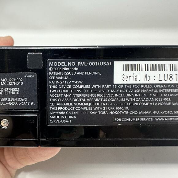 Nintendo Wii RVL-101 Black Console Bundle White Controller Tested Works - Picture 11 of 11